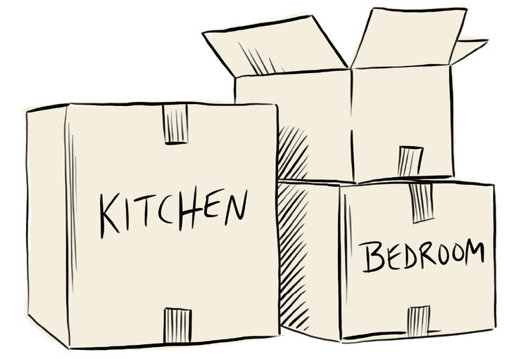 Illustration of moving boxes